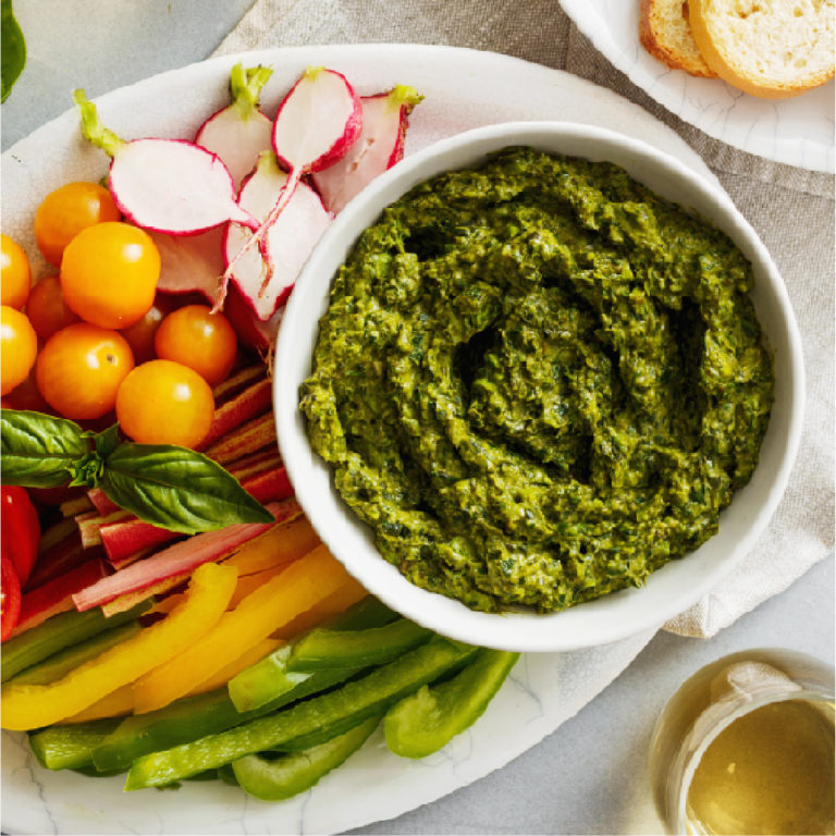 Green Pea Pesto Party Platter