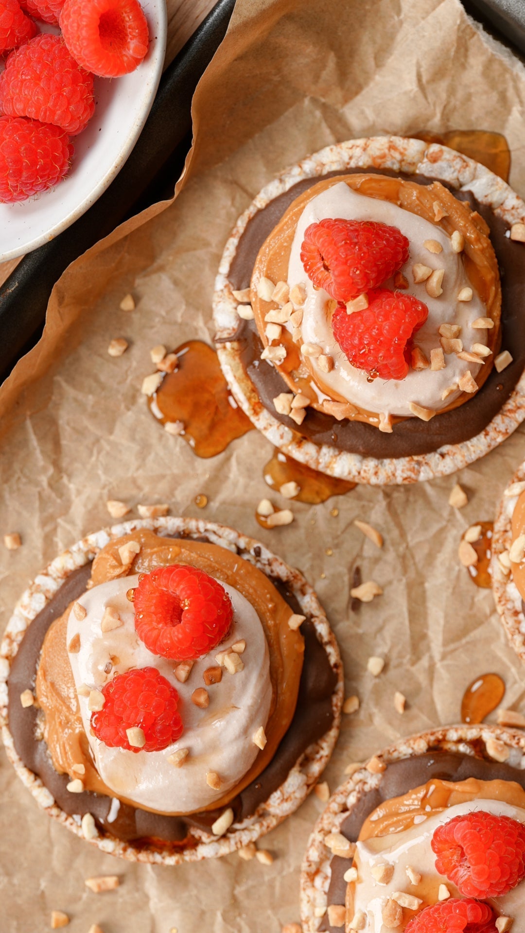 Double Choc Raspberry Rice Cakes - Nuzest NZ