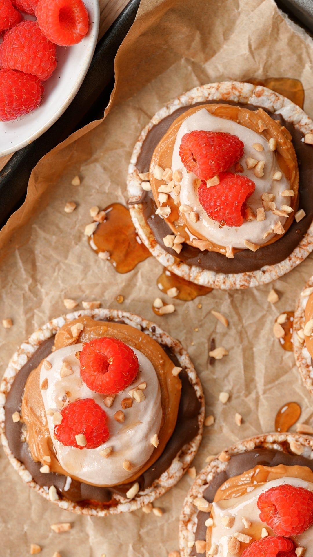 Double Choc Raspberry Rice Cakes - Nuzest NZ