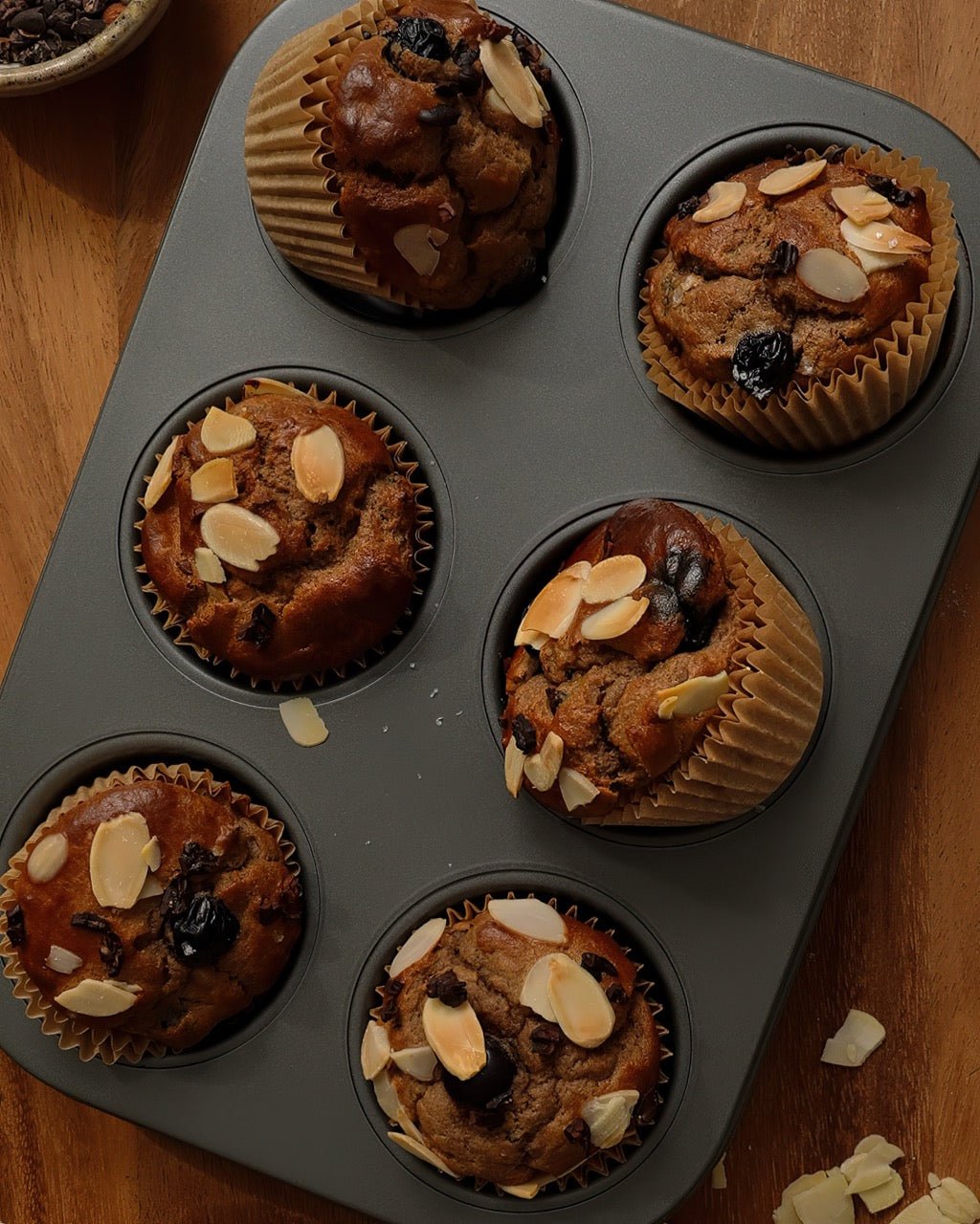 Flourless Chocolate Blueberry Muffins