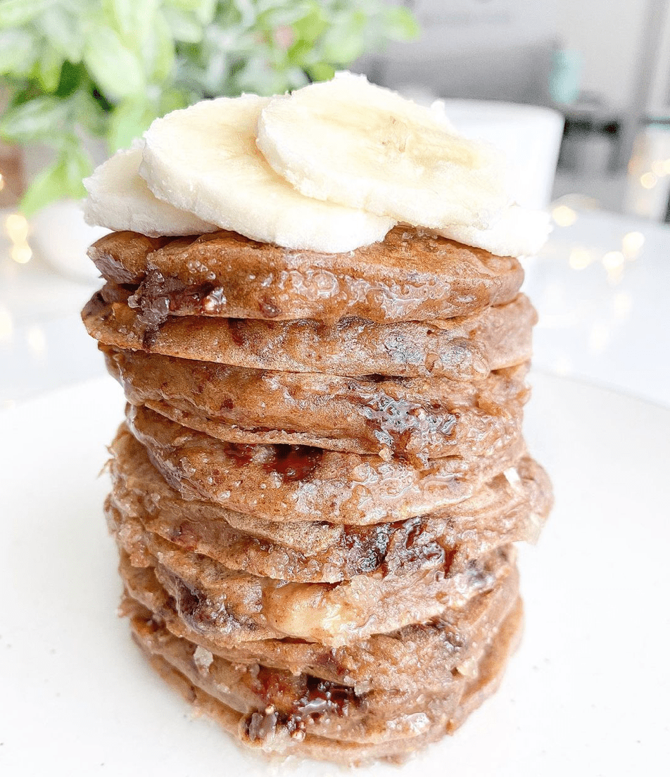Banana Chocolate Chunk Pancakes