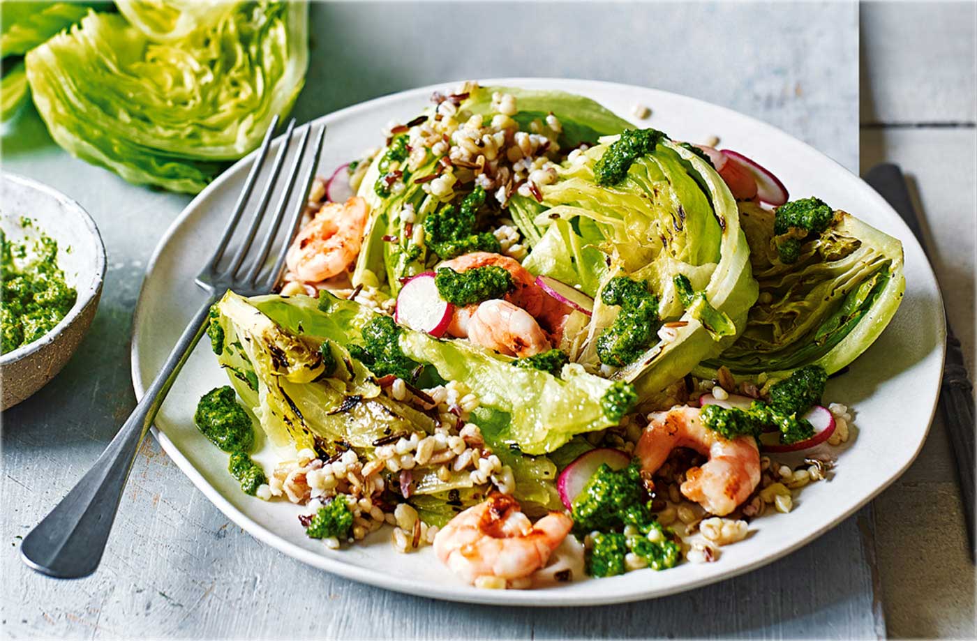 GRIDDLED ICEBERG AND PRAWN SALAD