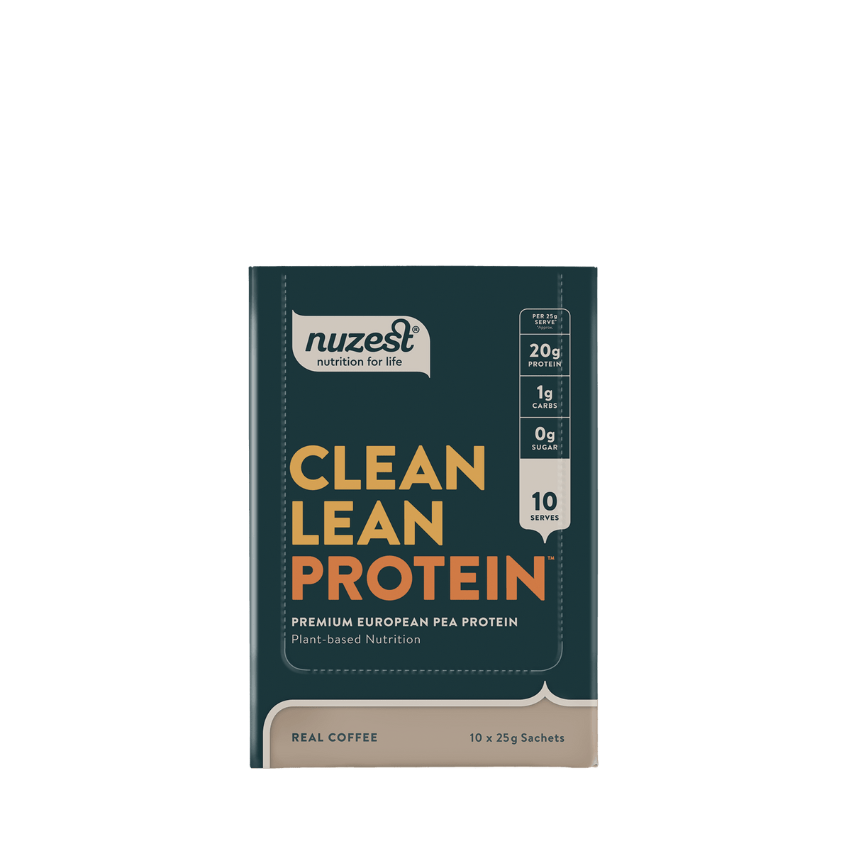 Nuzest - Clean Lean Protein Single Serves - Real Coffee Box of 10 (10 Servings) 10