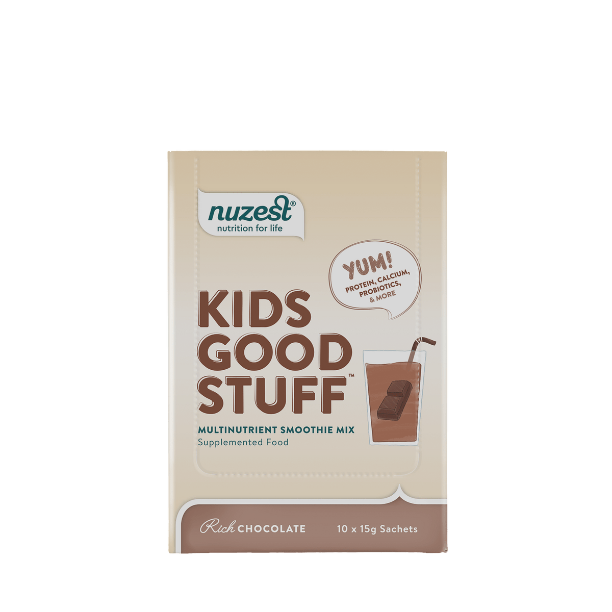 Nuzest - Kids Good Stuff Single Serves - Box of 10 (10 Servings) Rich Chocolate 8
