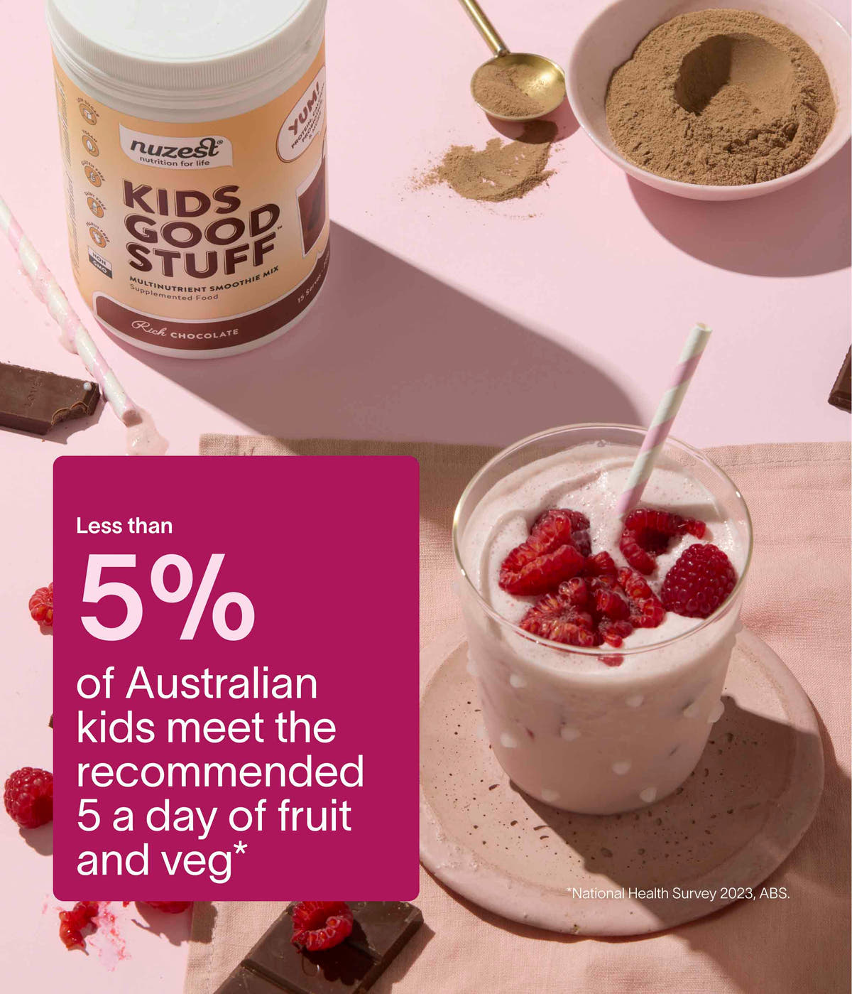 Nuzest - Kids Good Stuff Single Serves - Single Sachet 15g (1 Serving) Rich Chocolate 5